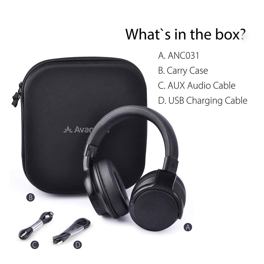 Avantree Active Noise Cancelling Wireless Headphones