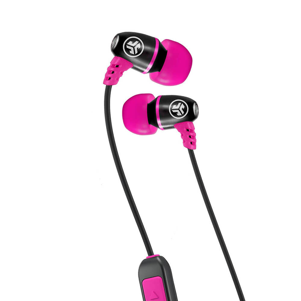 JLab Audio Metal Bluetooth Wireless Rugged Earbuds - Black/Pink