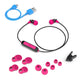 JLab Audio Metal Bluetooth Wireless Rugged Earbuds - Black/Pink