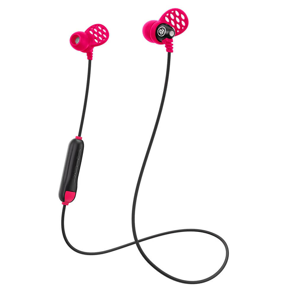 JLab Audio Metal Bluetooth Wireless Rugged Earbuds - Black/Pink