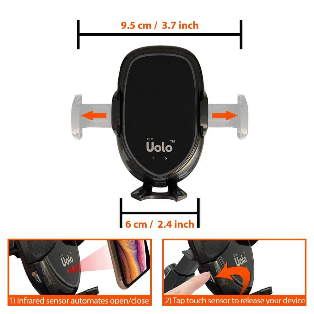 Uolo Volt Infrared Automatic Fast Wireless Charging Car Mount