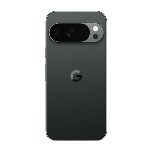 Back view of a smartphone with Google logo on a white background - Google Pixel 10 Pro XL Obsidian