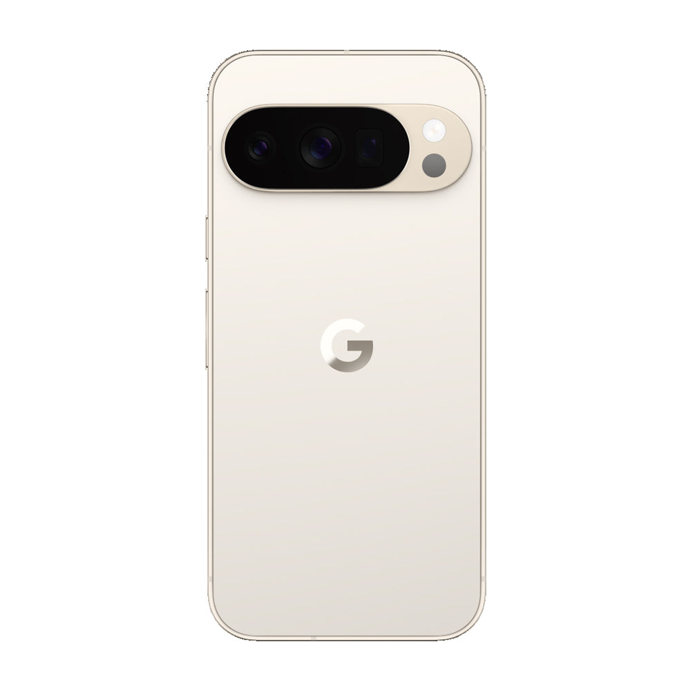 Back view of a smartphone with Google logo on a white background - Google Pixel 10 Pro XL Porcelain