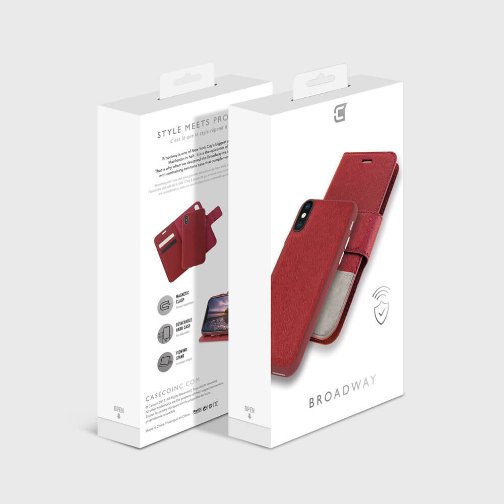 Caseco Broadway 2-in-1 RFID Shield Folio - iPhone 11 - Red