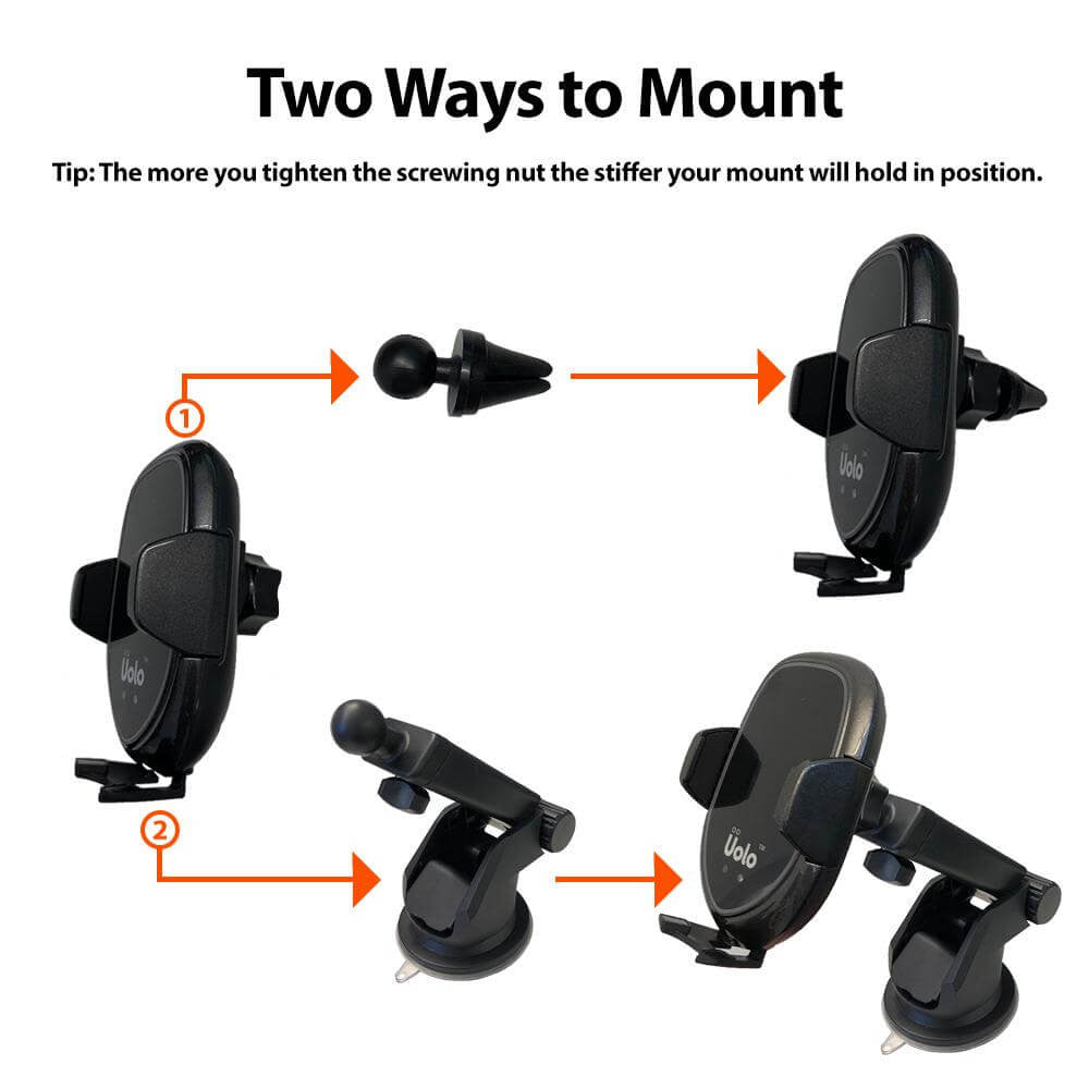 Uolo Volt Infrared Automatic Fast Wireless Charging Car Mount